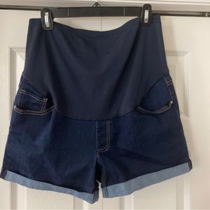 Time And Tru Maternity Shorts Size Large Medium Wash Denim Short Cuffed